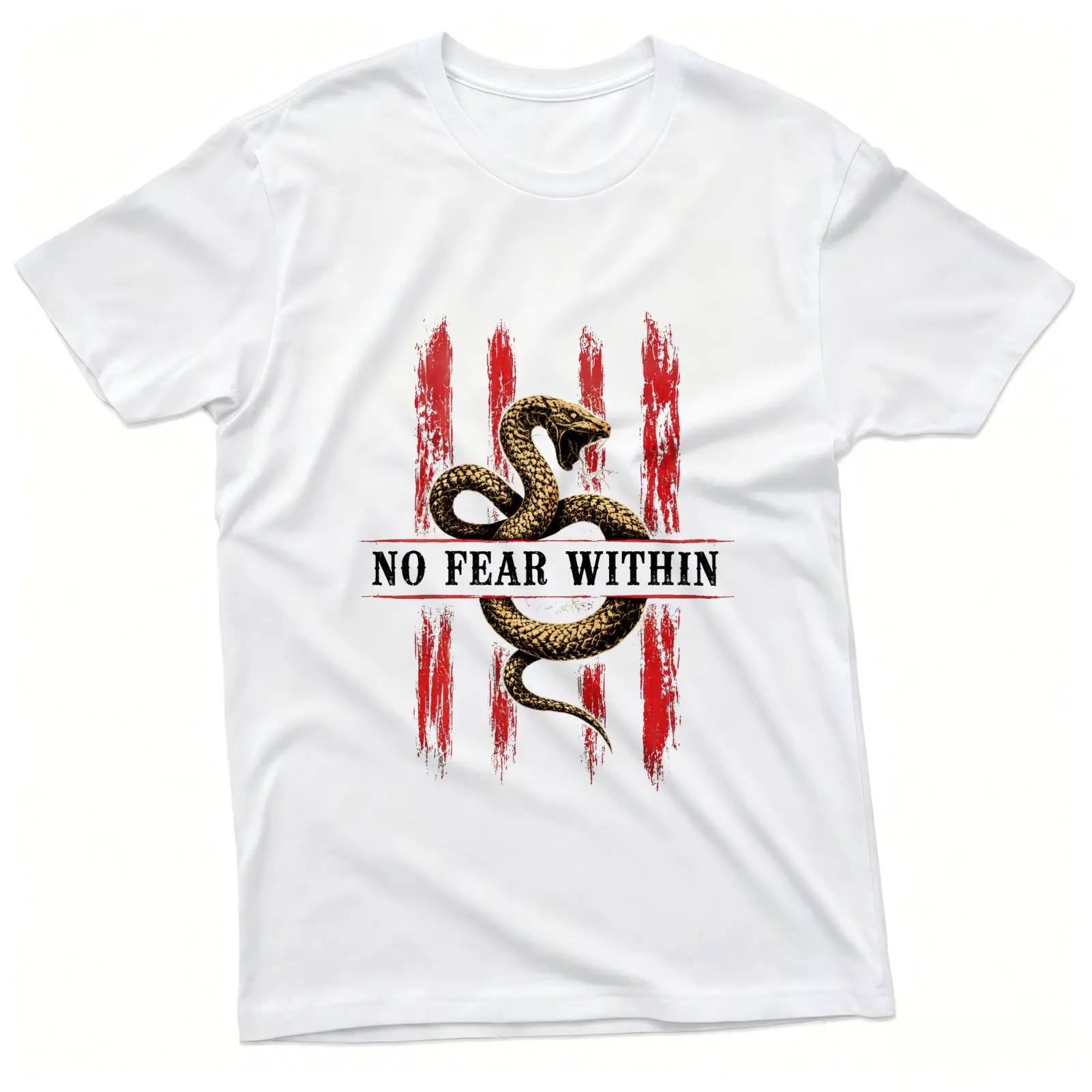CARPESUN Bold Graphic Streetwear T Shirt No Fear Within Snake Print Design Quick Dry Fabric For Casual Outdoor Wear Unisex Style Gift For Men Women Teens Friends Family