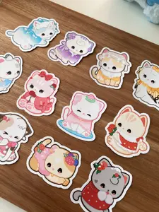 Birth Month Flower Cat Stickers