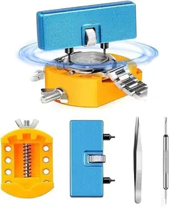 Professional Watch Battery Replacement Tool Kit, Metal Adjustable Watches Back Remover for Rotate Open Watches Cover, Watches Case Opener Set with Watches Back Remover Holder & Watch Strap Removal