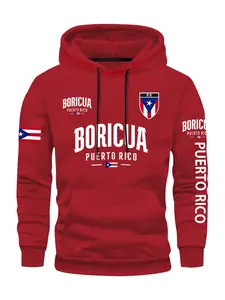 Men's Casual Loose Hooded Sweatshirt with Letter Graphic Print, Fitted Warm Pullover for Fall & Winter Outdoor Wear Casual Pullover Hoodies Casual Pullover Sweatshirts