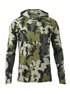 New Men's Hooded Sunscreen, Breathable, Fast Drying, UV Protection, Outdoor Mountaineering, Camping, Hiking, Fishing Camo Set men tracksuits sweatsuit