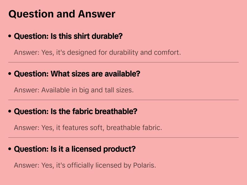 Men's Big and Tall Polaris Indy Snowmobile Shirt Casual Classic Cotton