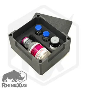 Quad Vial Case 3mL(2), 5mL and 30mL Hospira Bac Water For Peptide, Medical Storage and Organizer with Magnetic Lid