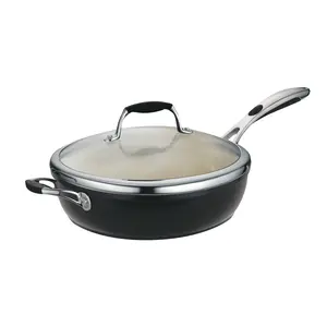 Ceramica Deluxe 11 Inch Ceramic Covered Deep Skillet - Black