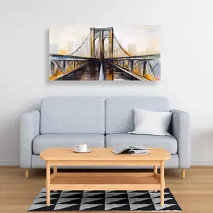 Begin Home Decor C1RC2448HGWM2R 24 x 48 in. Colorful Brooklyn Bridge Canvas - Home Decor Wall Art