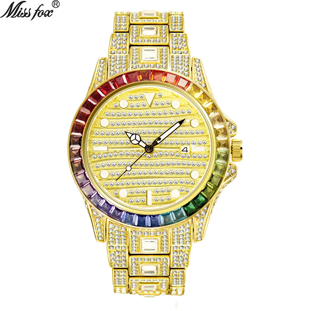 Quartz Gradient Rainbow Rhinestone Watch