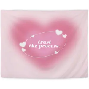 Y2K Pink Aura Tapestry - y2k room decorAesthetic Pink Tapestry Wall Hanging for Teen Girls Room Dorm, Cute Room Decor Pink, Pink Wall Blanket Decor, 50x60 Inches