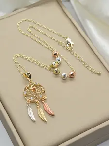 Elegant Luxury Dreamcatcher Pendant Necklace, Synthetic Zirconia, Women's Daily Party Banquet Jewelry, Valentine's Day Gift, Charms Necklace