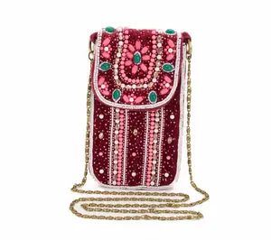 America & Beyond Embellished Mobile Phone Bag