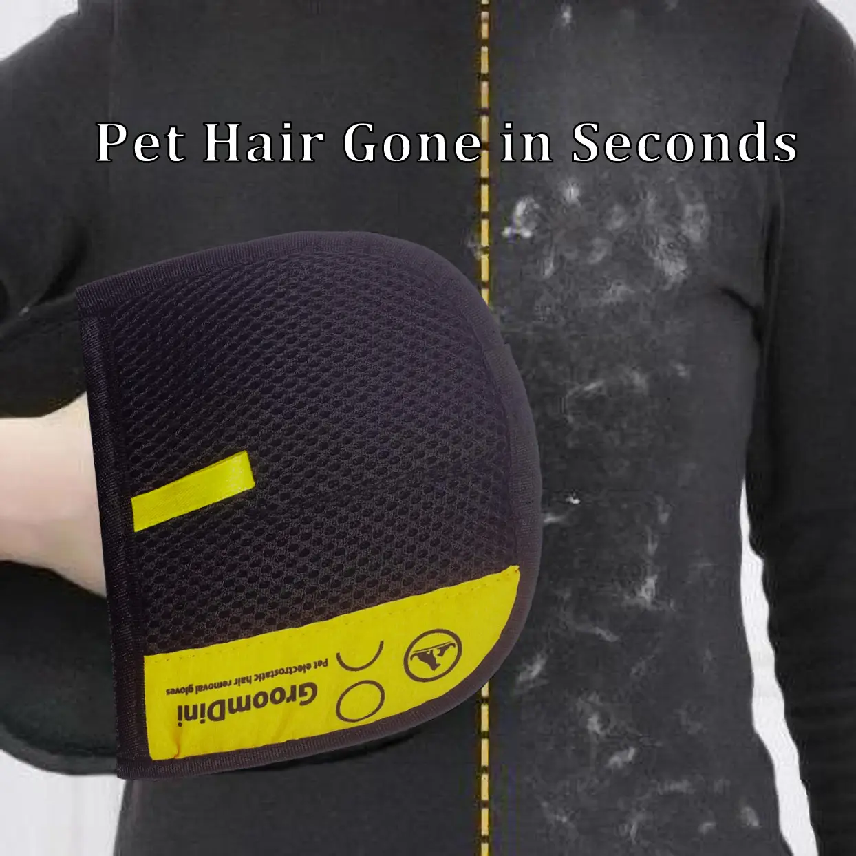Reusable Pet Hair Removal Glove - 1-Size Lightweight Universal Fur Removal Tool for Fabric Couch, Car Seats, Dog & Cat Grooming Supplies