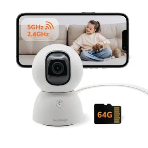 SensForge 2.5K Pan-Tilt Security Camera, 360° Dual-Band WiFi Camera for Home, Free AI Human & Pet Detection, 2-Day Cloud + 64GB SD Storage, Two-Way Talk, Optional AI + Storage Upgrade