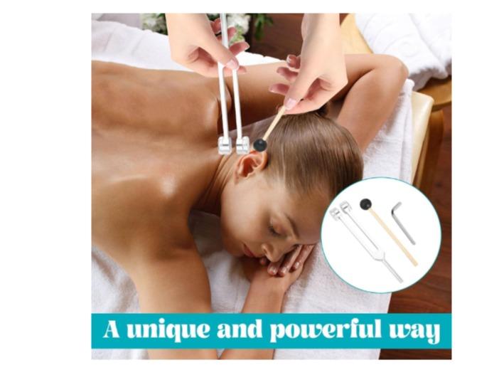 128hz Tuning Fork Medical,Aluminum Alloy Tuning Forks for Healing,Tuning Fork with Silicone Hammer,Tuning Fork 128hz for DNA Repair Healing,Sound Therapy,Tuning Forks Medical