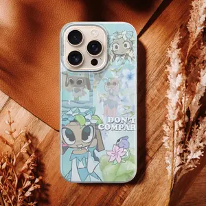 Bassie Gamer Cartoon iPhone Case – Dandys World Inspired Cute Character Phone Cover, Protective Slim Shockproof Case for Kids and Teens