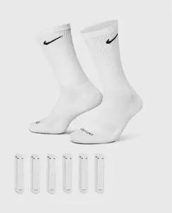 Nike Men's Everyday Plus White Crew Socks Size X-Large 6 Pack