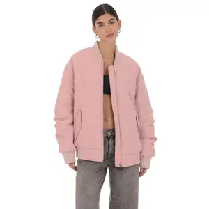 Oversized Bomber Jacket in Pink