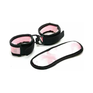 Kitten Mask & Cuff Set Pink/Black