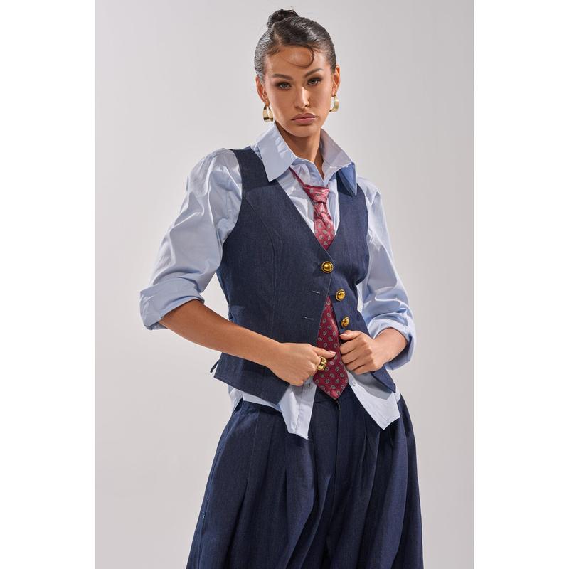 BUSINESS IN THE FRONT BUTTON DOWN