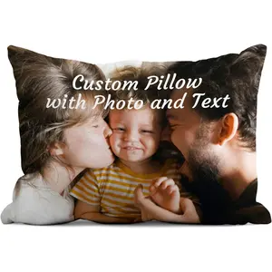 Custom Personalized Pillow with Photos and Text, Fully Customizable with Your Pictures and Message, Home Decor Pillow with Case, Cover, 1-Sided Printing, Printed in The USA
