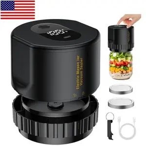 Electric Mason Jar Vacuum Sealer Kit | For Wide & Regular Mouth Jars, Food Storage & Preservation | Includes 10 Lids, Easy to Use