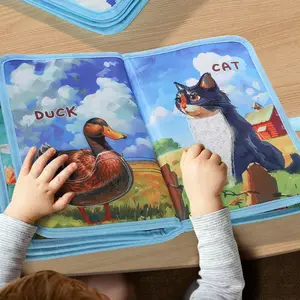 Early Learning Touch Book for Babies, Cartoon Animal Farm Theme Alphabet Book, Infant Fabric Book, Early Education Material, Newborn Gift