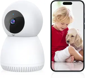 Indoor Security Camera with Motion Detection Siren Night Vision Two-Way Talk SD/Cloud Storage for Home Use.