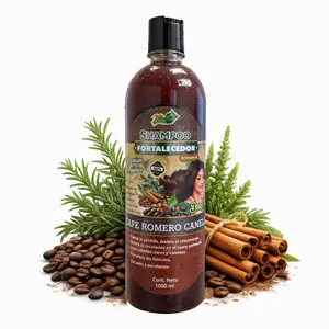 Coffee, Rosemary & Cinnamon Herbal Shampoo 1L (33.9 Fl Oz) | Botanical Strengthening Hair Cleanser with Café, Romero y Canela