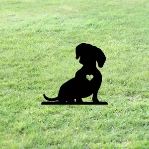 CIFbuy Creative Iron Dog Garden Stake Pet Memorial Outdoor Decor Garden Sculptures Statues for Courtyard and Yard