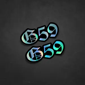 GrayDay G 59 Sticker Two Pack 3.5 Inches Long Waterproof Car Sticker for Vehicle Exterior Decoration Automotive Accessories