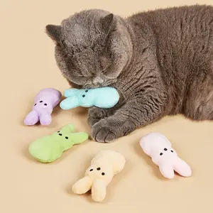 Cat toy manufacturer Easter cartoon rabbit plus cat grass kitten biting toy self-hi to relieve boredom and prevent depression