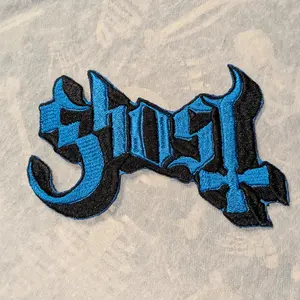 ghost logo embroidered patch