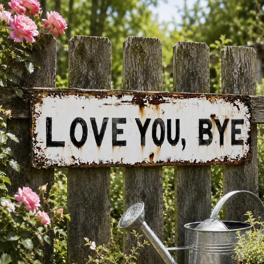 LOVE YOU, BYE Vintage Metal Tin Sign, Farmhouse Entryway Wall Decor, Rustic Home Wall Art, Funny Front Door Sign, Hallway Decor, Housewarming Gift, Aluminum Metal Plaque, 16 x 4 Inch wedding arrangement