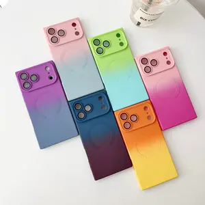 Square Two-Color Gradient Magnetic Lens Case | Compatible with iPhone 17 Series Phone Cases (17/17 Pro/17 Pro Max) | Fashionable and Popular Protective Case Accessories Protector Cover