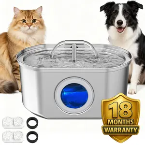 Neareal 3.2L & 108oz Dual Stream Stainless Steel Cat Water Fountain – Ultra Quiet, Easy to Clean & Keeps Pets Hydrated & Healthy Without Constant Refills