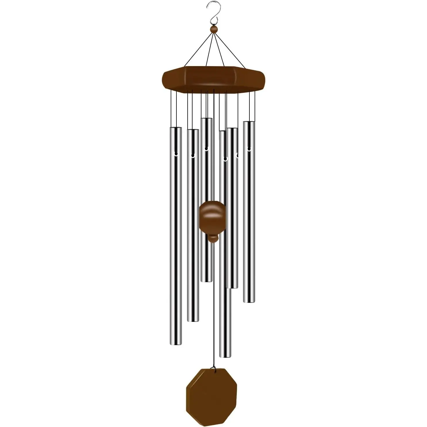 Wind Chimes for Outside, Wind Chimes Outdoor Deep Tone with 6 Tuned Tubes, Memorial Wind Chime for Garden, Patio and Home