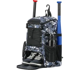 Softball Bag, Baseball Equipment Backpack for Youth Girls Adult, Lightweight With Shoe Compartment, Fence Hook for TBall, Bat, Helmet