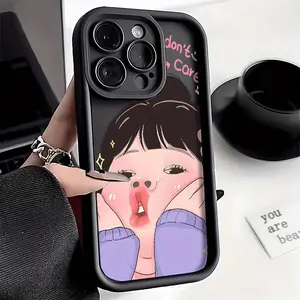 Cute Chubby Girl Phone Case Compatible with iPhone Models 17 16 15 14 13 12 11 PRO MAX PLUS, AIR Mini SE and iPhone XS MAX Series, Shockproof and Drop-resistant, Ideal Gift Choice，for friend