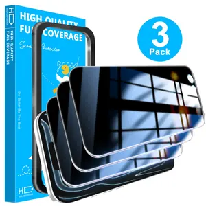 JavoYion 3-Pack Privacy Screen Protector for iPhone 17 Pro - Installation Frame, 9H Tempered Glass, Scratch-Resistant, Anti-Spy, HD Clarity, iphone 17 pro screen protector privacy, screen protector 17 pro  , Ultra-Smooth Touch, Crystal Clear,   Kit