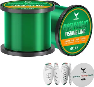 Pro Monofilament Fishing Line with Knot Instruction Cards for Multi Purpose Cost Effective, Strong Yet Thin Nylon String for Big Fishes, Tangle-Free & UV Resistant, 15/20/30/50/80LB