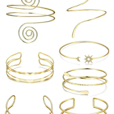 【Black Friday】Women's Elegant Minimalist Cuff Bangle Bracelet, Trendy Exquisite Double-Layered Arm Cuff, Chic Versatile Vintage Stackable Jewelry Gift