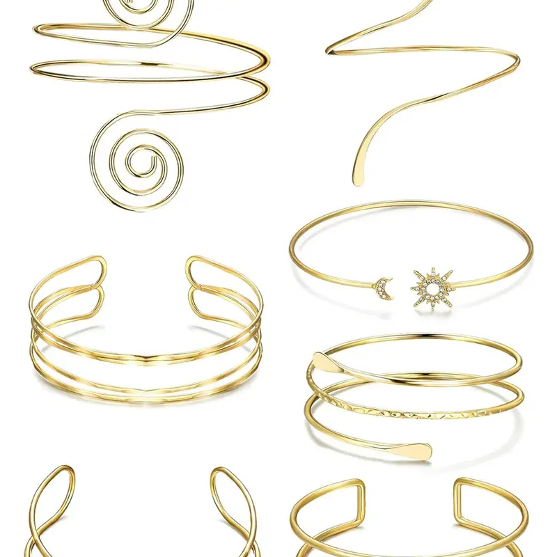 【Black Friday】Women's Elegant Minimalist Cuff Bangle Bracelet, Trendy Exquisite Double-Layered Arm Cuff, Chic Versatile Vintage Stackable Jewelry Gift