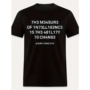 [100%25 Cotton] T-Shirt Humorous "7H3 M34Ur3 157H 0717" Pattern Men'S T-Shirt - Casual Black Short Sleeved Cotton T-Shirt T-Shirt For Men And Women