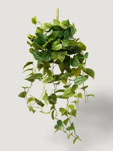 【Mermory Day】Silvanest 36inch Small Pothos Fake Hanging Plants for Room Decor, 1/2 pcs Artificial Potted Plants Vines for Wall Home Office Aesthetic Living Kitchen Bathroom Coffee Table Shelf Indoor Outdoor Farmhouse Patio Decorations