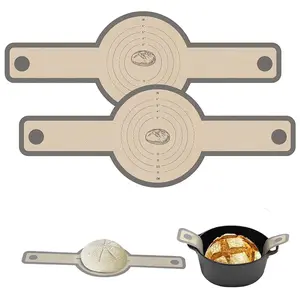 2 Pieces, Silicone Bread Slings for Dutch Oven, Non-stick and Easy to Clean Reusable Silicone Bread Baking Mat with Long Handle for Easy Transfer of Sourdough Bread, Baking Tools, Bakeware, Baking Utensils Supplies
