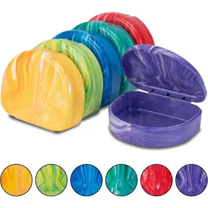 Marble Retainer Cases, Orthodontic Aligner Case, Mouth Guard Holder (3 Pack) (Assorted)