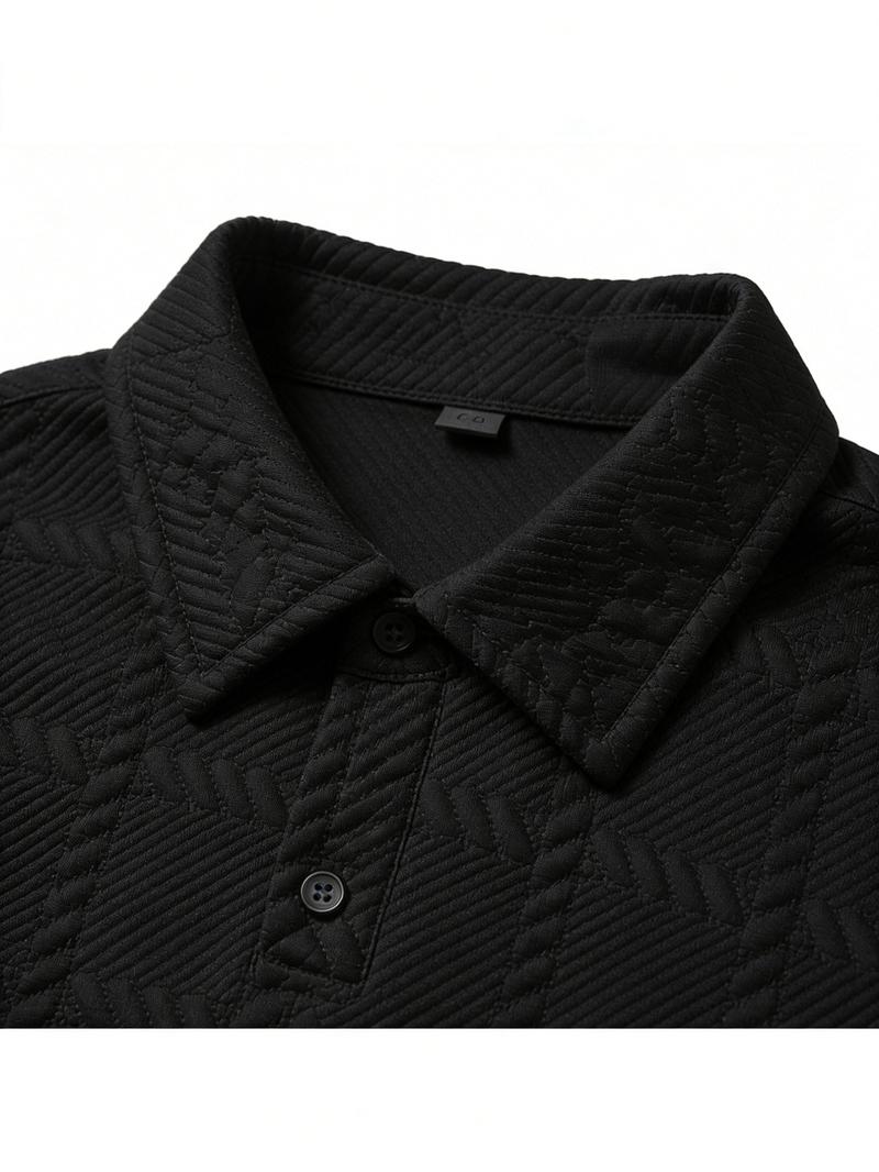 2026 Spring and Autumn men's long-sleeve Polo shirt, suitable for business, casual daily wear, and commuting, with a half-placket collar design, a new versatile top perfect for wearing alone or layering.