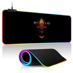 Diablo 4 Mouse Pad Gamer RGB Deskmat Keyboard Mat Gaming Laptops LED Mousepad Desk Protector Anime Mause Mats
