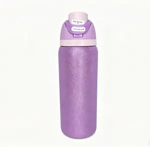 Owala Purple Glitter Insulated Stainless Steel Water Bottle Flask - BPA-Free, Leak-Proof, Double-Wall Insulated, Portable, Stylish, Flip-Top Locking Lid, All-Day Cold Retention, Ideal for Gym & Travel, Water Bottles