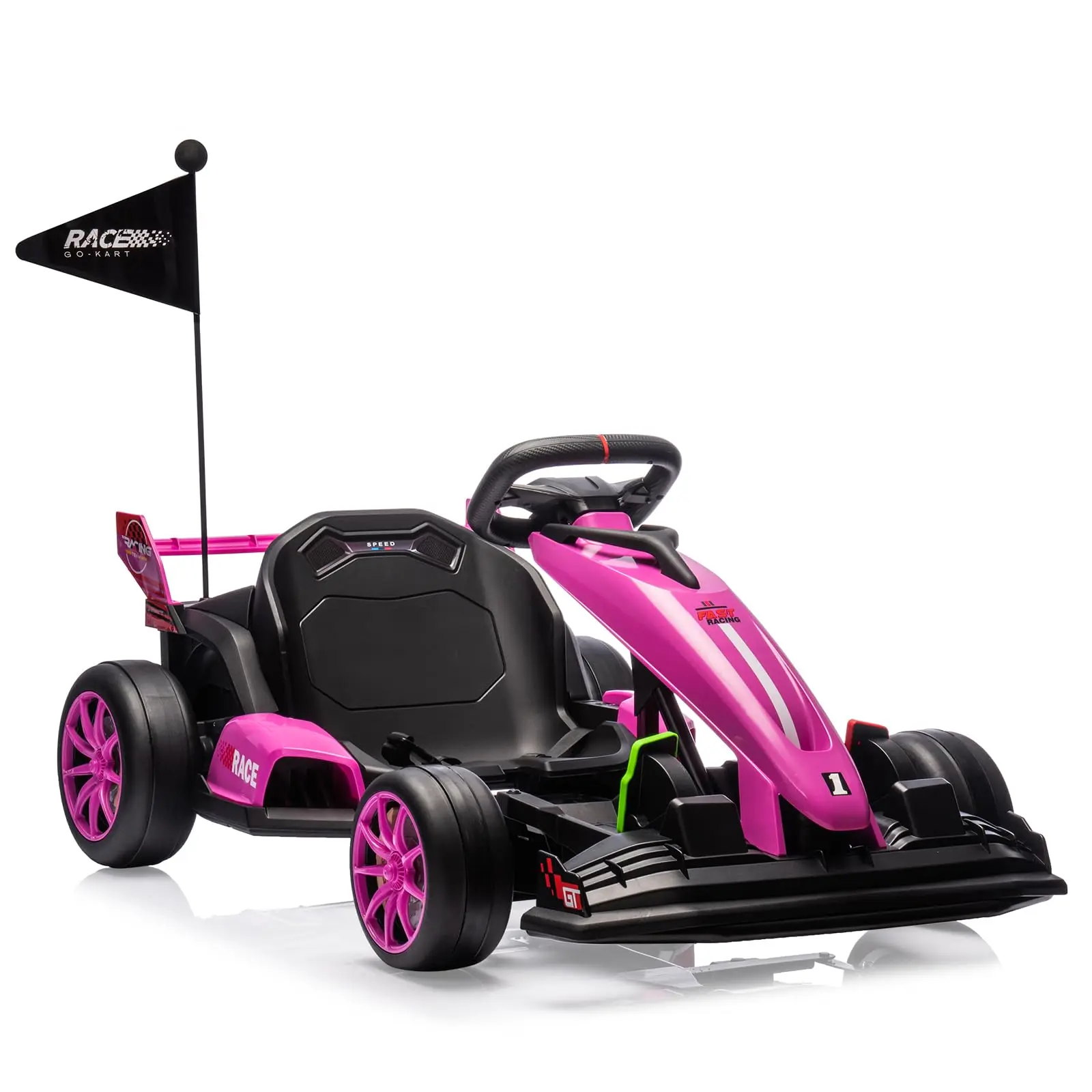 Gaomon 24V Electric Drift Go Kart for Kids - Parent-Safety Certified Ride-On Toy, Adjustable Seat, 8.5MPH Speed, EVA Silent Wheels, Safety Pedals, Backyard Racing, PP Foam Padding, High-Strength Steel, Thermal-Protected Motor, Water-Resistant Connectors,