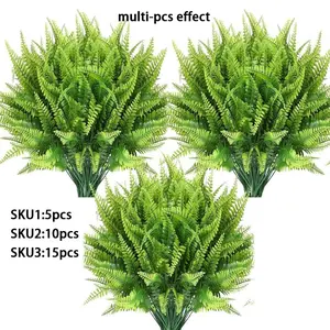 Realistic artificial Boston ferns, natural appearance, UV-resistant and non-fading green plants, durable tropical rainforest green leaves, suitable for indoor and outdoor hanging baskets, windows, balconies, porches, and supermarkets