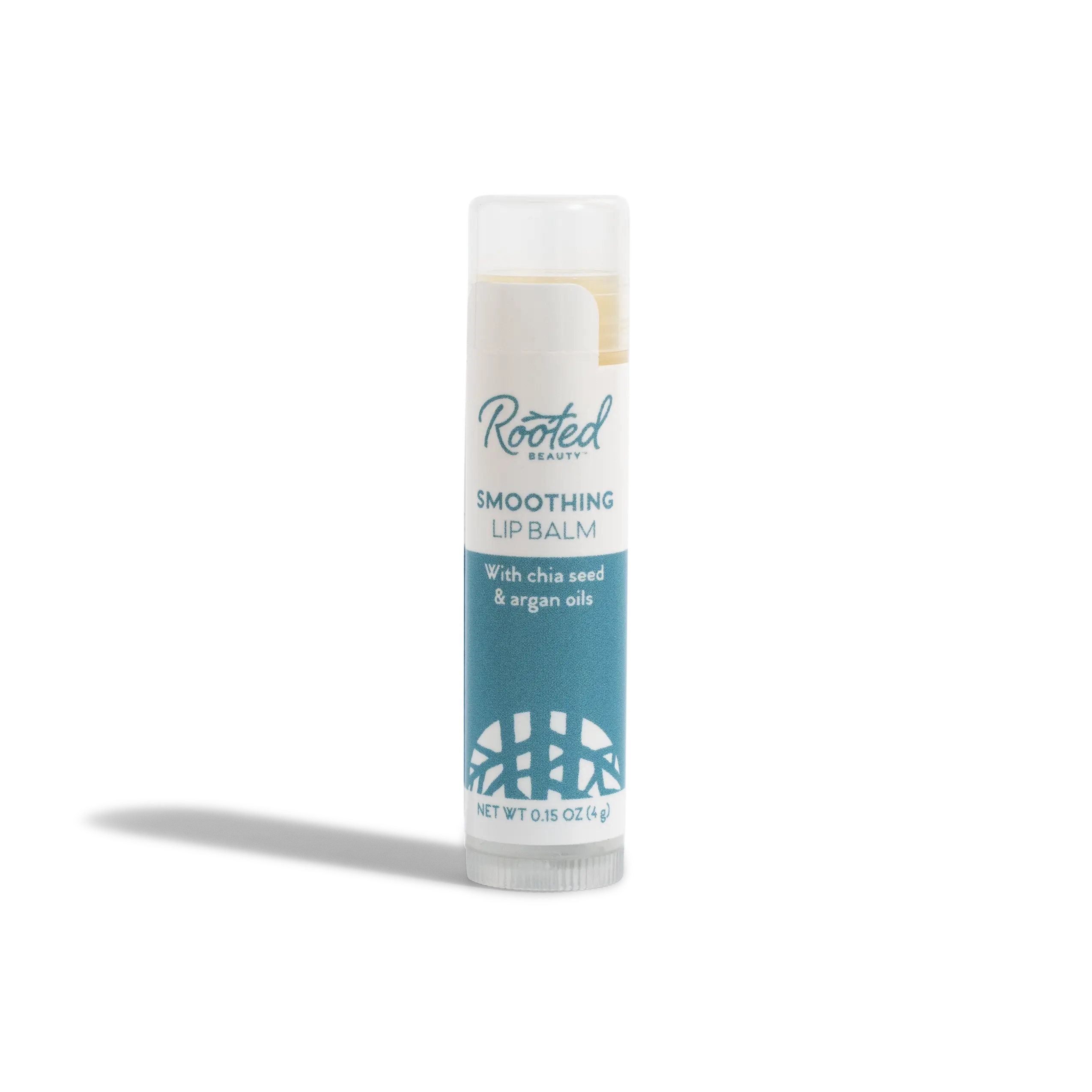 Rooted Beauty Smoothing Lip Balm - 100% Organic Mint Flavor with Chia Seed & Argan Oils for Hydrating & Protective Care